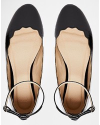 Ballerines en cuir noires Asos