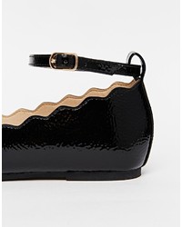 Ballerines en cuir noires Asos