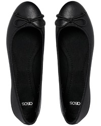 Ballerines en cuir noires Asos