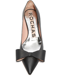 Ballerines en cuir noires Rochas