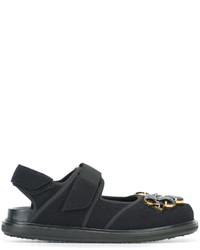 Ballerines en cuir noires Marni