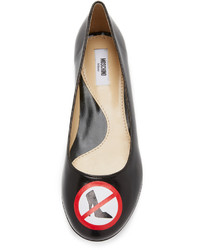 Ballerines en cuir noires Moschino