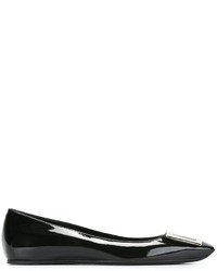 Ballerines en cuir noires Roger Vivier