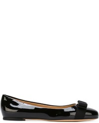 Ballerines en cuir noires Salvatore Ferragamo