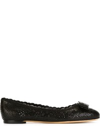 Ballerines en cuir noires Salvatore Ferragamo