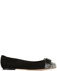 Ballerines en cuir noires Salvatore Ferragamo