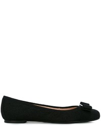 Ballerines en cuir noires Salvatore Ferragamo