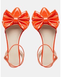 Ballerines en cuir orange Asos