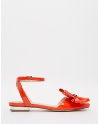 Ballerines en cuir orange Asos