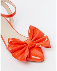 Ballerines en cuir orange Asos