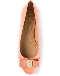 Ballerines en cuir orange Salvatore Ferragamo