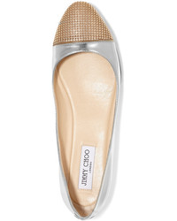 Ballerines en cuir ornées argentées Jimmy Choo