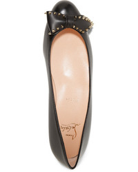 Ballerines en cuir ornées noires Christian Louboutin