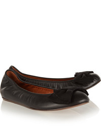 Ballerines en cuir ornées noires Lanvin