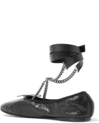 Ballerines en cuir ornées noires Valentino