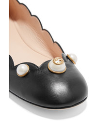 Ballerines en cuir ornées noires Gucci