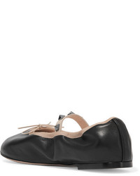 Ballerines en cuir ornées noires Valentino