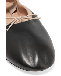 Ballerines en cuir ornées noires Valentino