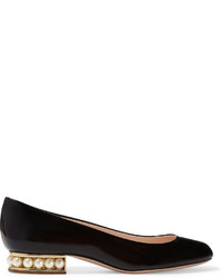 Ballerines en cuir ornées noires Nicholas Kirkwood