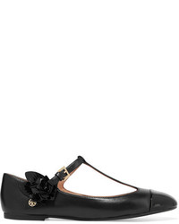 Ballerines en cuir ornées noires Tory Burch