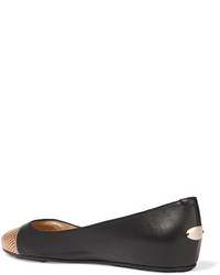 Ballerines en cuir ornées noires Jimmy Choo