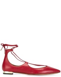 Ballerines en cuir rouges Aquazzura