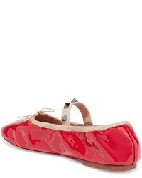 Ballerines en cuir rouges Valentino