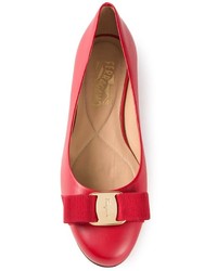 Ballerines en cuir rouges Salvatore Ferragamo