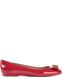 Ballerines en cuir rouges Salvatore Ferragamo