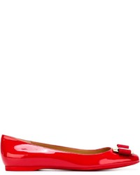 Ballerines en cuir rouges Salvatore Ferragamo