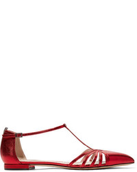 Ballerines en cuir rouges Sarah Jessica Parker