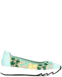 Ballerines en cuir turquoise Anna Baiguera