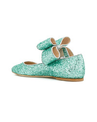 Ballerines en cuir vert menthe Polly Plume