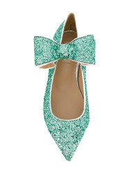 Ballerines en cuir vert menthe Polly Plume