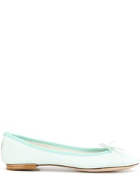 Ballerines en cuir vert menthe Repetto