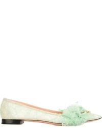 Ballerines en cuir vert menthe Rochas