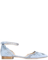 Ballerines en daim bleu clair Marchesa