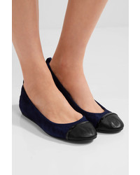 Ballerines en daim bleu marine Lanvin