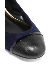 Ballerines en daim bleu marine Lanvin