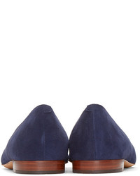 Ballerines en daim bleu marine Mansur Gavriel