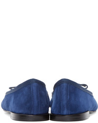 Ballerines en daim bleu marine Repetto