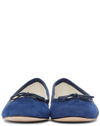 Ballerines en daim bleu marine Repetto