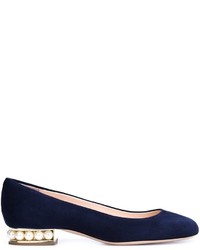 Ballerines en daim bleu marine Nicholas Kirkwood