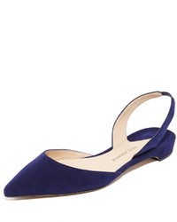 Ballerines en daim bleu marine Paul Andrew