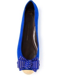 Ballerines en daim bleues Giuseppe Zanotti