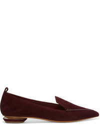 Ballerines en daim bordeaux Nicholas Kirkwood