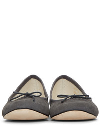 Ballerines en daim gris foncé Repetto