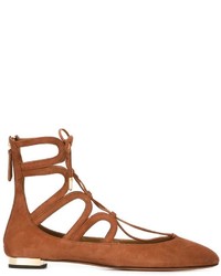 Ballerines en daim marron Aquazzura