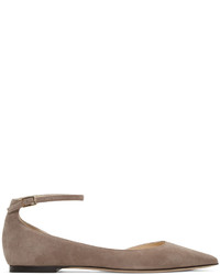 Ballerines en daim marron Jimmy Choo