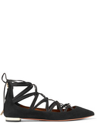 Ballerines en daim noires Aquazzura